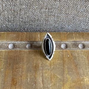 Vintage Black Onyx Genuine Silver Ring